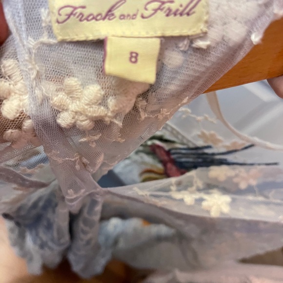 Frock & Frill embroidered blue dress with overlay - Picture 4 of 4